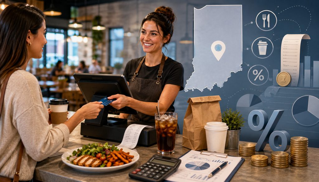 Indiana food-and-beverage tax calculation at restaurant checkout