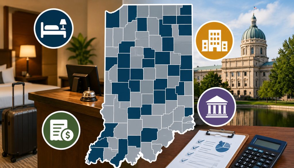 Indiana county innkeeper’s tax and hotel lodging illustration